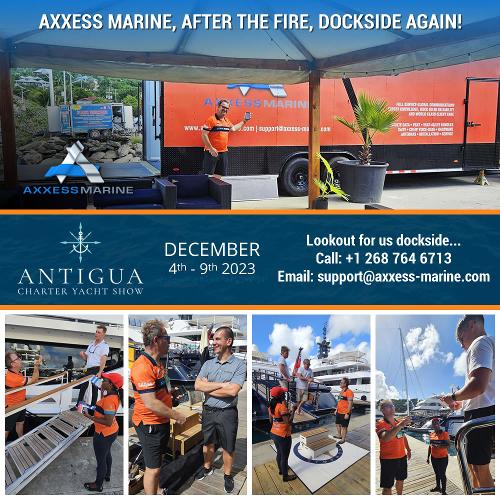 Axxess Marine, after the fire, dockside again!